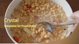  Presentation with breakfast cereal - Presentation design consisting of eat with cereal milk breakfast background and a  colored foreground