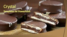  Presentation with biscuit - Audience pleasing slides consisting of eatable - chocolate biscuit cookie alfajor backdrop and a tawny brown colored foreground