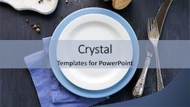  Presentation with dark vintage wood table texture - Presentation theme featuring eatable - kitchenware served for breakfast background and a light blue colored foreground