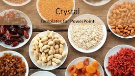  Presentation with diet - Cool new slides with eatable - raw diet food on wooden backdrop and a coral colored foreground