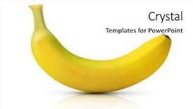  Presentation with banana - Amazing PPT theme having eatable - ripe banana isolated on white backdrop and a white colored foreground