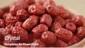  Presentation with stack - Audience pleasing presentation theme consisting of eatable - stack of dried red jujube backdrop and a  colored foreground