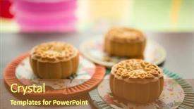  Presentation with chinese pastry or mooncake filled - Beautiful PPT theme featuring eaten during mid-autumn festival backdrop and a red colored foreground