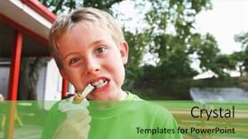  Presentation with pickle - Audience pleasing theme consisting of eating a deep fried pickle backdrop and a seafoam green colored foreground