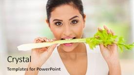 Presentation with eating - Beautiful PPT layouts featuring eating a stick of celery backdrop and a lemonade colored foreground
