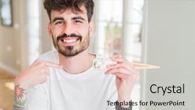  Presentation with asian chopsticks - Presentation design featuring eating asian sushi using chopsticks background and a  colored foreground