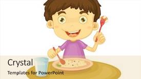  Presentation with vector - Cool new PPT layouts with eating at a table - eps backdrop and a yellow colored foreground