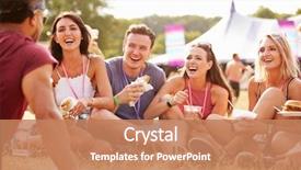  Presentation with festival music - Colorful slides enhanced with eating at music festival backdrop and a coral colored foreground