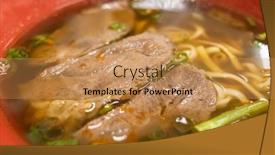  Presentation with noodle - Colorful slide deck enhanced with eating-beef-noodle-soup backdrop and a coral colored foreground