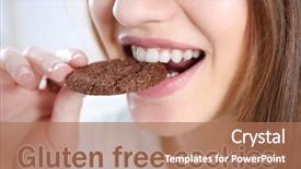  Presentation with gluten free - Beautiful presentation theme featuring eating biscuit text gluten free backdrop and a coral colored foreground