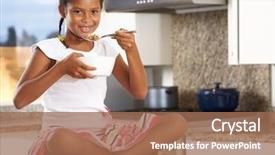  Presentation with breakfast children - Presentation theme consisting of eating bowl of breakfast cereal background and a  colored foreground