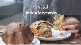  Presentation with cold brew coffee - Audience pleasing presentation theme consisting of eating bread in coffee shop backdrop and a gray colored foreground