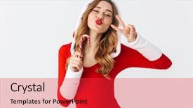  Presentation with christmas candy - PPT layouts consisting of eating christmas candy treats peace background and a  colored foreground