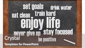  Presentation with work life balance health - Slide deck having eating clean - enjoy life - healthy lifestyle background and a violet colored foreground