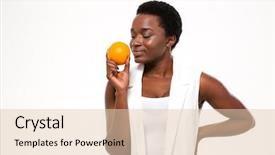  Presentation with closed - Slides consisting of eating clean - tender smiling african american young background and a lemonade colored foreground