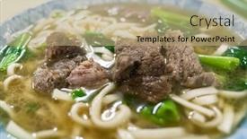  Presentation with noodle - Slides featuring eating-clear-stewed-beef-noodle background and a coral colored foreground