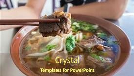 Presentation with noodle - Colorful PPT layouts enhanced with eating-clear-stewed-beef-noodle backdrop and a tawny brown colored foreground