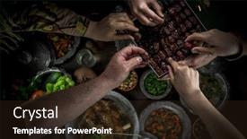  Presentation with muslim family - Colorful slide set enhanced with eating-dates-is-what-muslim backdrop and a wine colored foreground