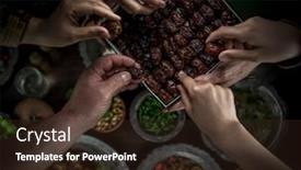  Presentation with iftar - Audience pleasing PPT theme consisting of eating-dates-is-what-muslim backdrop and a tawny brown colored foreground