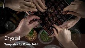  Presentation with iftar - Presentation design consisting of eating-dates-is-what-muslim background and a tawny brown colored foreground