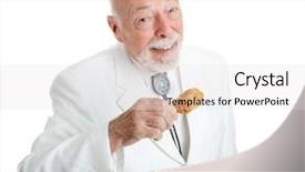  Presentation with fried chicken - PPT theme enhanced with eating delicious southern fried chicken background and a sky blue colored foreground