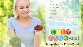  Presentation with nutritional value - Presentation theme with eating-diet-and-people-concept background and a soft green colored foreground