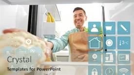  Presentation with cauliflower - Theme having eating-diet-and-storage-concept background and a mint green colored foreground