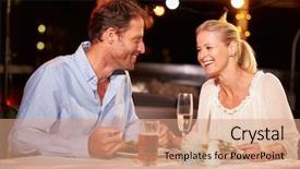  Presentation with annual dinner under the sea - Cool new slide set with eating dinner at rooftop restuarant backdrop and a coral colored foreground