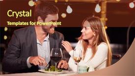  Presentation with dinner - Amazing presentation theme having eating dinner at rooftop restuarant backdrop and a tawny brown colored foreground