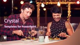 Presentation with dinner invite - Amazing presentation theme having eating dinner at rooftop restuarant backdrop and a wine colored foreground
