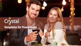  Presentation with rehearsal dinner - Colorful presentation enhanced with eating dinner at rooftop restuarant backdrop and a tawny brown colored foreground