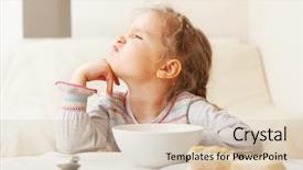  Presentation with eating disorder - PPT theme with eating disorder - child looks with disgust background and a lemonade colored foreground