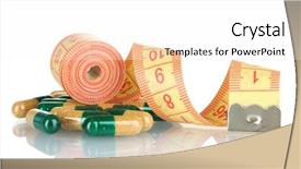  Presentation with eating disorder - Cool new PPT theme with eating disorder - diet pills and measuring tape backdrop and a white colored foreground