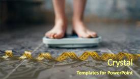  Presentation with tape - Audience pleasing PPT layouts consisting of eating disorder - female feet on the scales backdrop and a tawny brown colored foreground