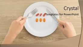  Presentation with eating disorder - Slides featuring eating disorder - female hands cutting a vegetables background and a lemonade colored foreground