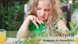  Presentation with eating disorder - Audience pleasing slide set consisting of eating disorder - girl does not backdrop and a mint green colored foreground