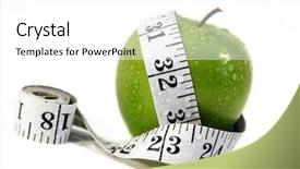  Presentation with measurement - Beautiful presentation theme featuring eating disorder - measurement tape wrapped around green backdrop and a white colored foreground