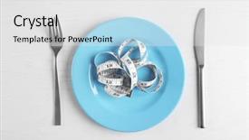  Presentation with tape - Presentation theme enhanced with eating disorder - measuring tape in empty plate background and a white colored foreground