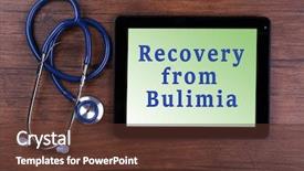  Presentation with eating disorder - Theme with eating disorder - tablet pc and text recovery background and a tawny brown colored foreground