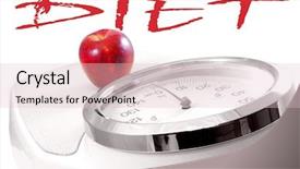  Presentation with lines red and white - PPT theme featuring eating disorder - time for dieting red apple background and a lemonade colored foreground