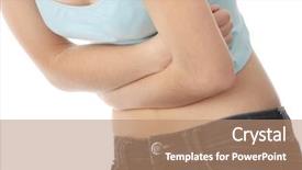  Presentation with eating disorder - Slides enhanced with eating disorder - young teen woman with stomach background and a coral colored foreground