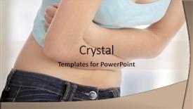  Presentation with stomach - Slides enhanced with eating disorder - young teen woman with stomach background and a coral colored foreground