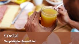  Presentation with eating fish and drink water from pollution oceans - Cool new slides with eating drink and people concept backdrop and a  colored foreground