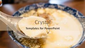  Presentation with pudding - Presentation design having soybeans - eating famous taiwan snacks background and a lemonade colored foreground