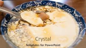  Presentation with snacks - Beautiful PPT theme featuring eating-famous-taiwan-snacks backdrop and a lemonade colored foreground