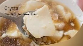  Presentation with snacks - Amazing slides having eating-famous-taiwan-snacks backdrop and a coral colored foreground