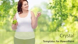  Presentation with diet low carb concept healthy - Slide deck having eating-food-and-diet-concept background and a yellow colored foreground