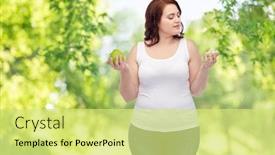  Presentation with green apple - Beautiful slide set featuring eating-food-and-diet-concept backdrop and a yellow colored foreground