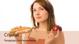 Presentation with apple - Presentation featuring eating habits - beautiful girl choosing background and a coral colored foreground