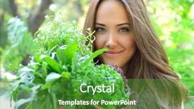  Presentation with healthy - Slides having eating habits - beautiful slender girl holding healthy background and a shamrock green colored foreground